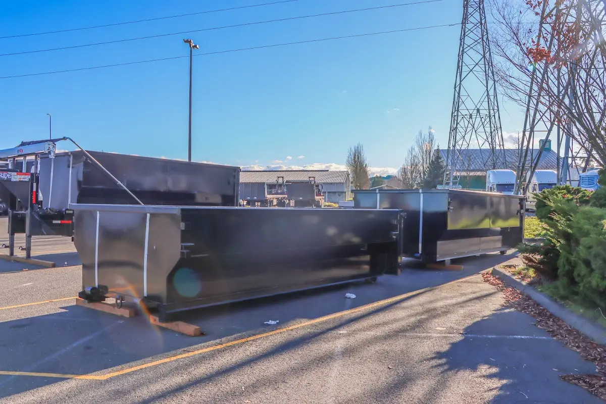 Roll-off dumpster ready for waste disposal at job site for Construction Dumpster Rental in East Goshen